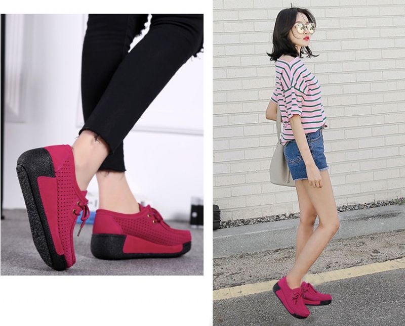 M4 Dames Veter Platform - Rood