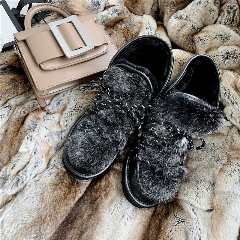 Madi Dames Warme Winter Laarzen - Zwart