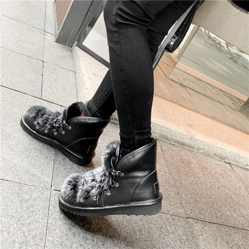 Madi Dames Warme Winter Laarzen - Zwart