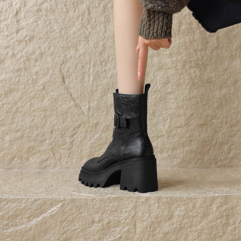 Mae Dames Square Toe Boots - Bruin