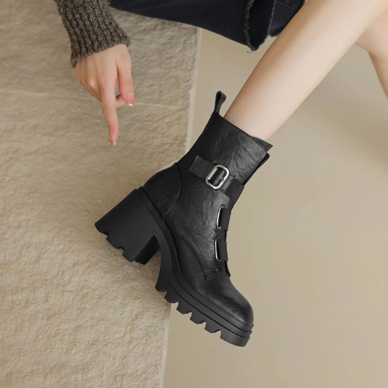 Mae Dames Square Toe Boots - Bruin