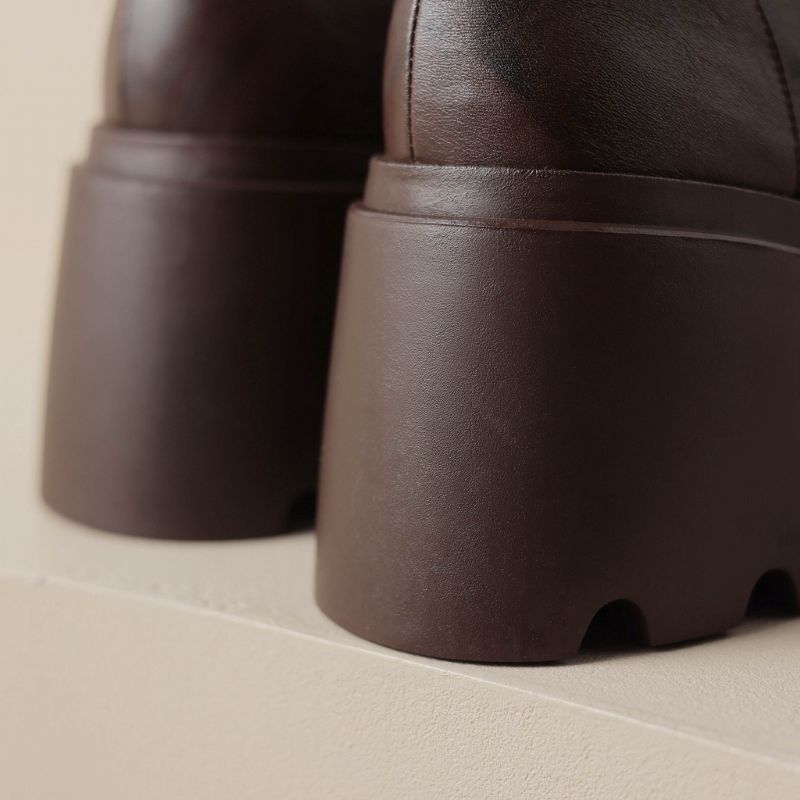 Mae Dames Square Toe Boots - Bruin