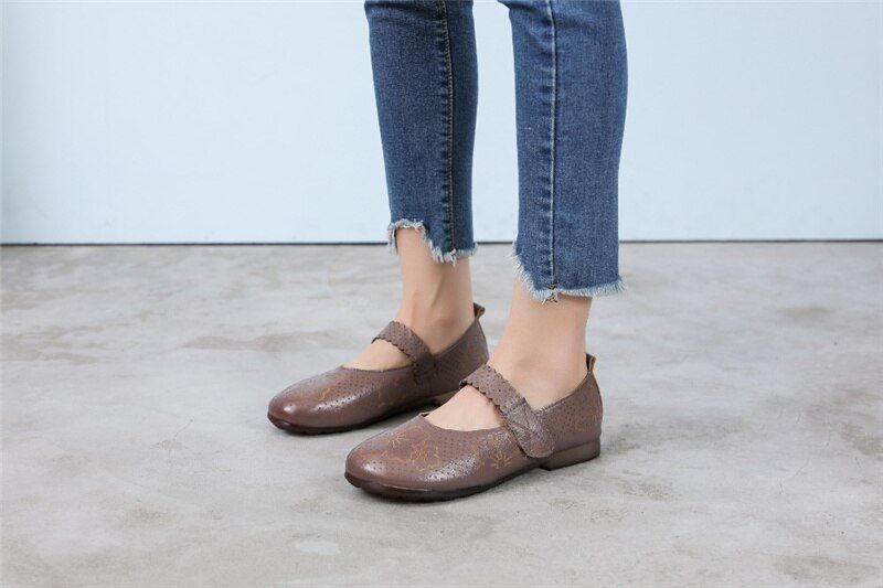 Mae Dames Zachte Zool Platte Schoenen - Zwart