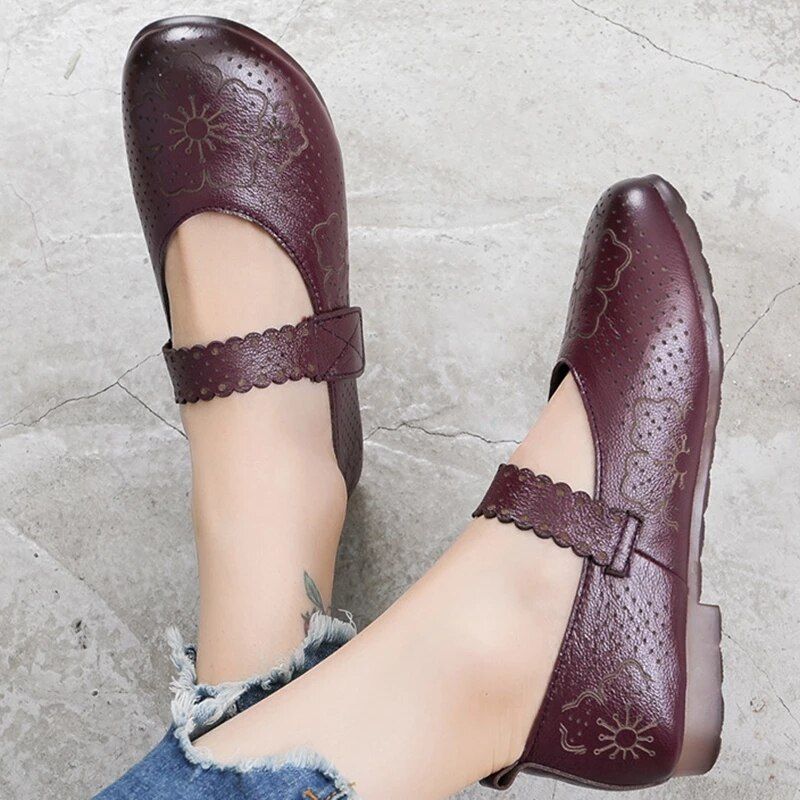 Mae Dames Zachte Zool Platte Schoenen - Zwart