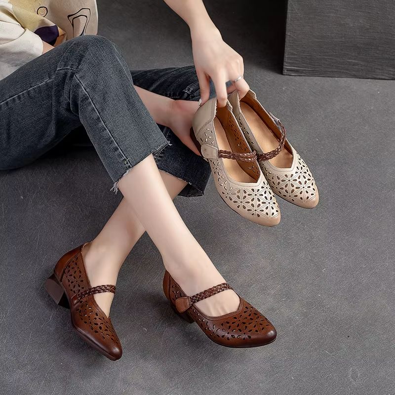 Magdalena Comfortabele Leren Pumps Voor Dames - Beige