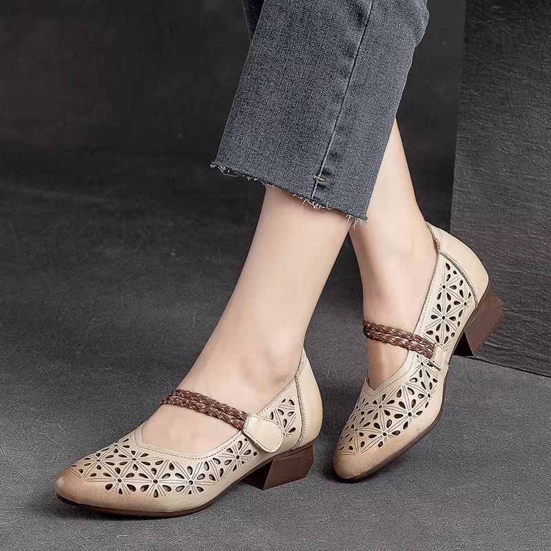 Magdalena Comfortabele Leren Pumps Voor Dames - Beige