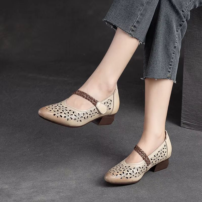 Magdalena Comfortabele Leren Pumps Voor Dames - Beige