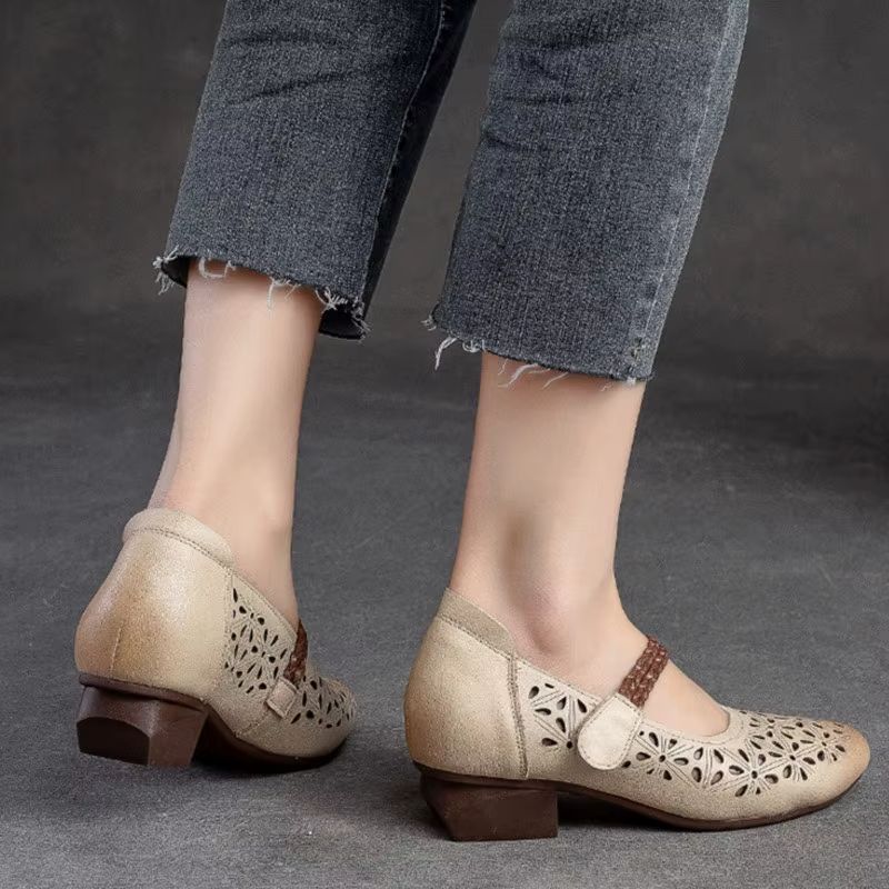Magdalena Comfortabele Leren Pumps Voor Dames - Beige