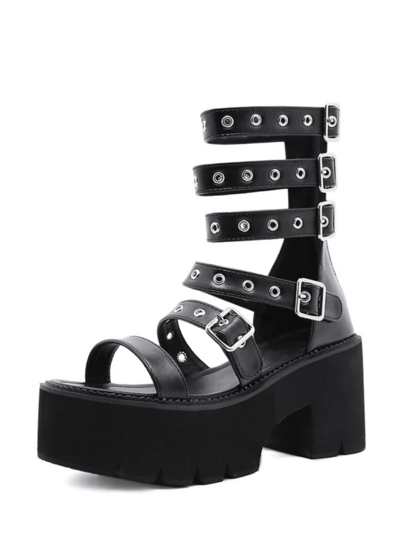 Maitte Dames Gothic Stijl Platform Sandaal