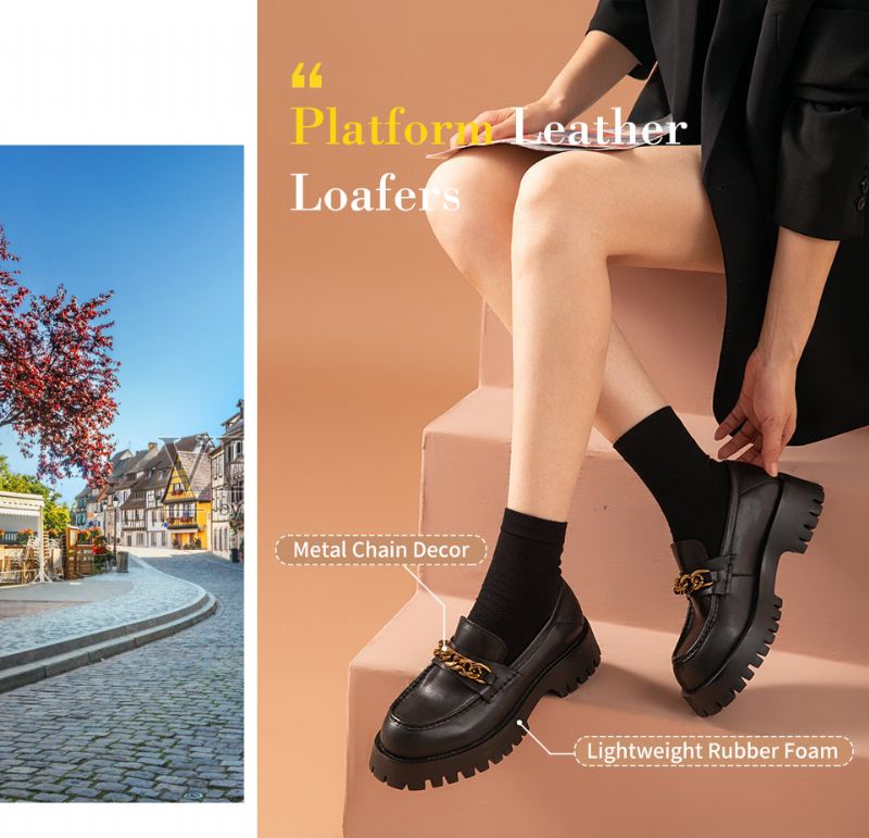 Makris Damesschoenen Met Platform - Zwart