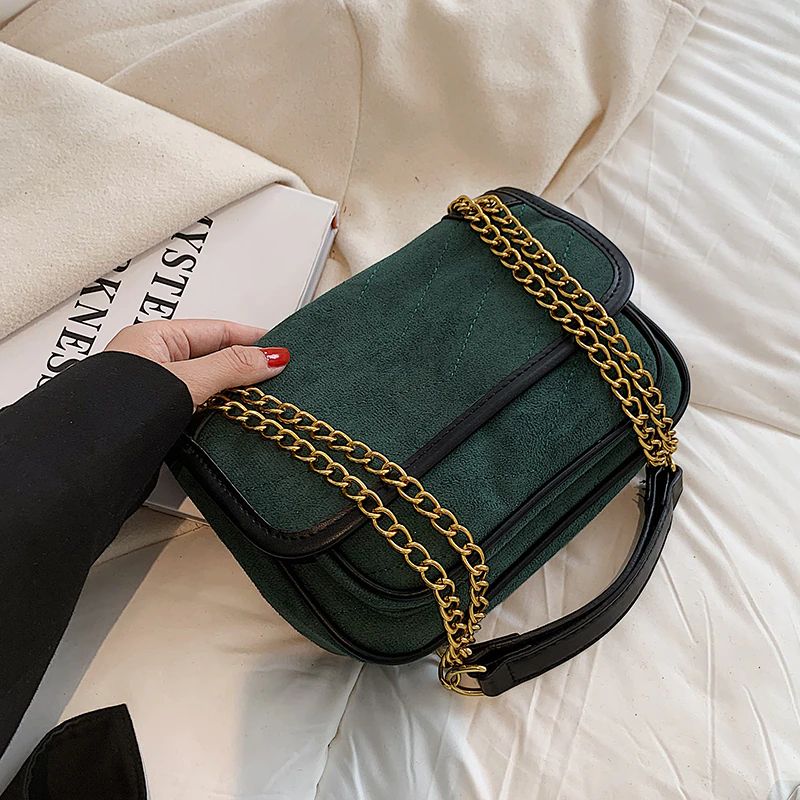 Malagan Dames Leren Crossbody Handtas - Groen