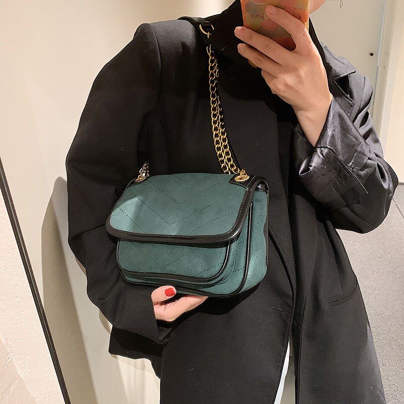 Malagan Dames Leren Crossbody Handtas - Groen