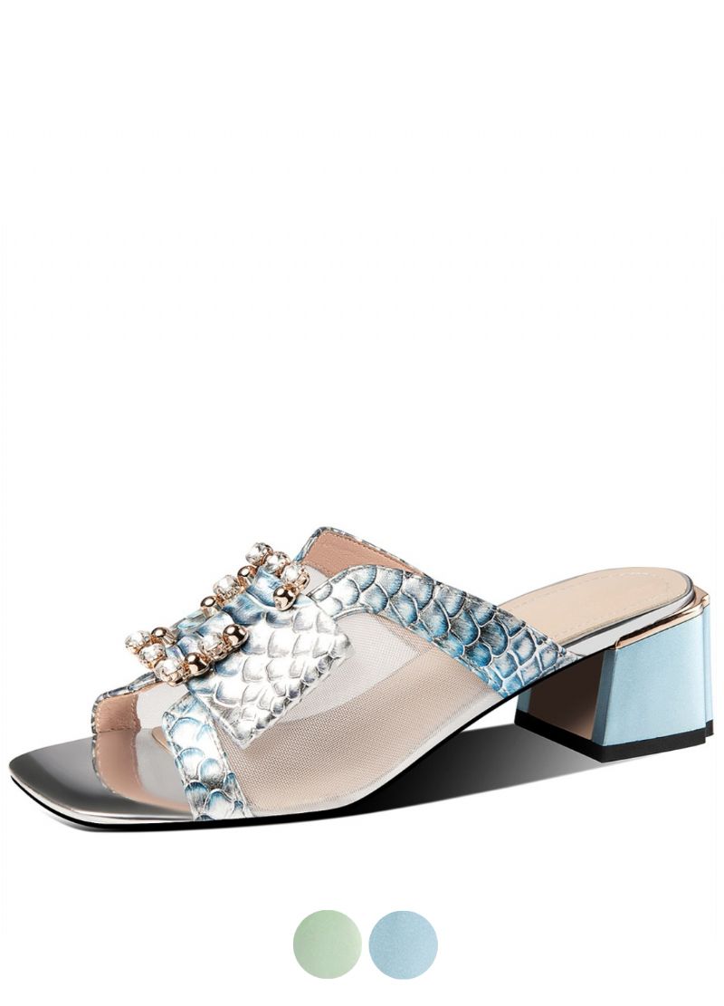 Malena Dames Mode Vierkante Hakken Sandalen