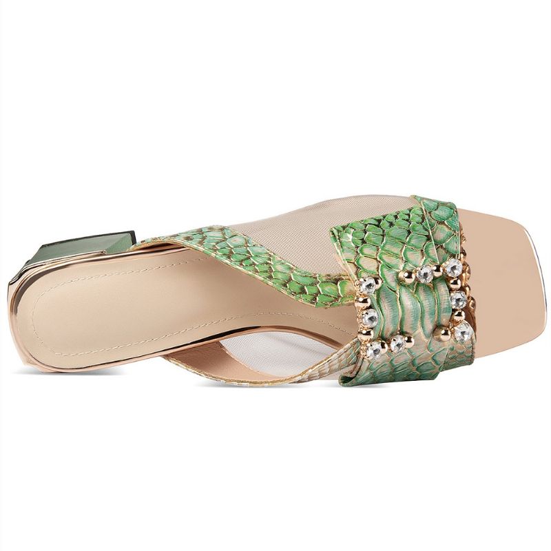 Malena Dames Mode Vierkante Hakken Sandalen - Blauw