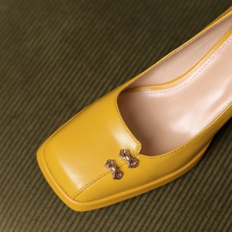 Malena Dames Vierkante Neus Pumps Schoenen - Zwart