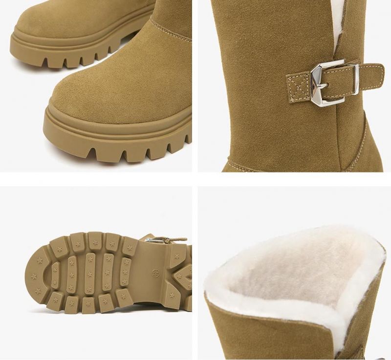 Malena Dames Warme Sneeuwlaarzen - Khaki