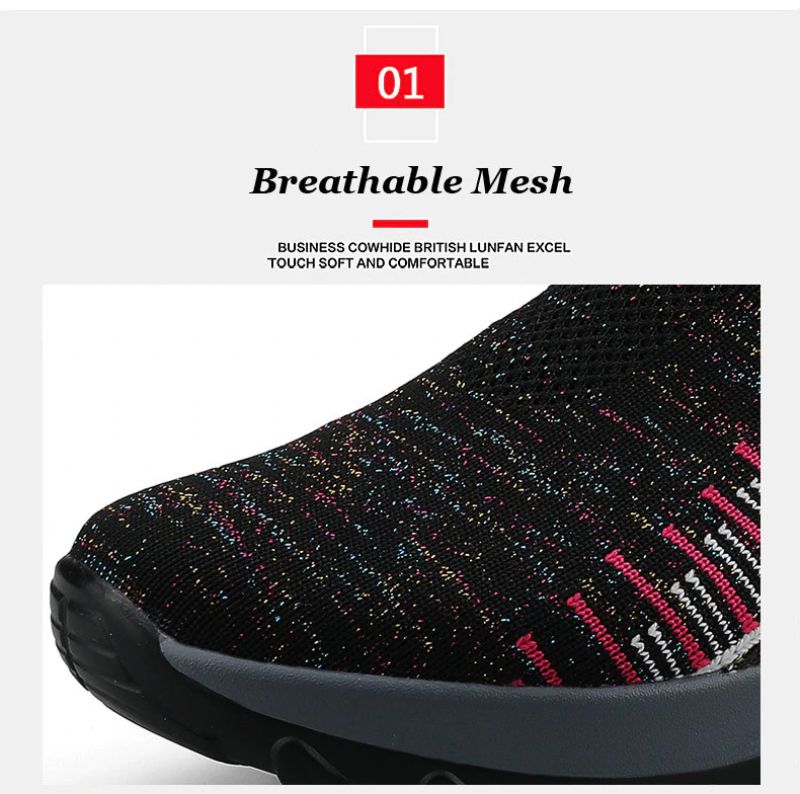 Mandy Dames Ademende Sneaker Wandelschoenen - Zwart