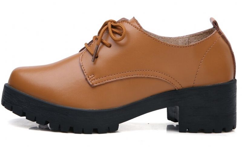 Manrique Dames Platform Veterschoenen - Bruin