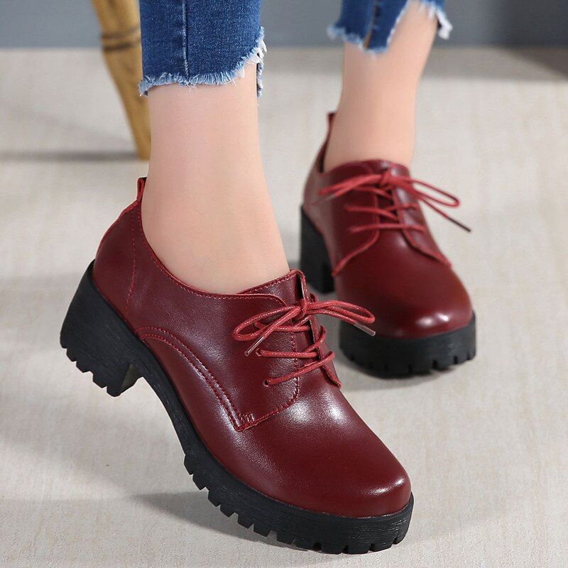 Manrique Dames Platform Veterschoenen - Bruin