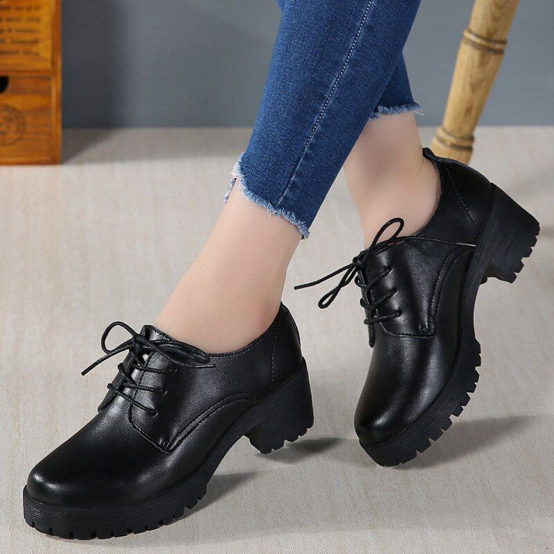 Manrique Dames Platform Veterschoenen - Bruin