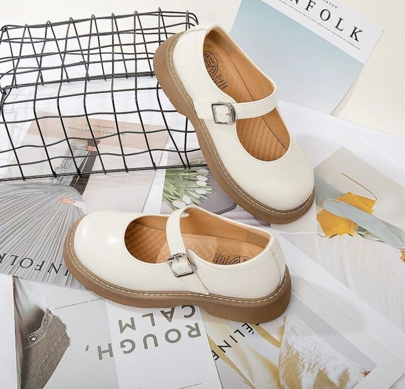 Mara Dames Casual Leren Platform Schoenen - Zwart