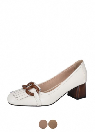 Marbella Dames Hoge Vierkante Hak Pumps