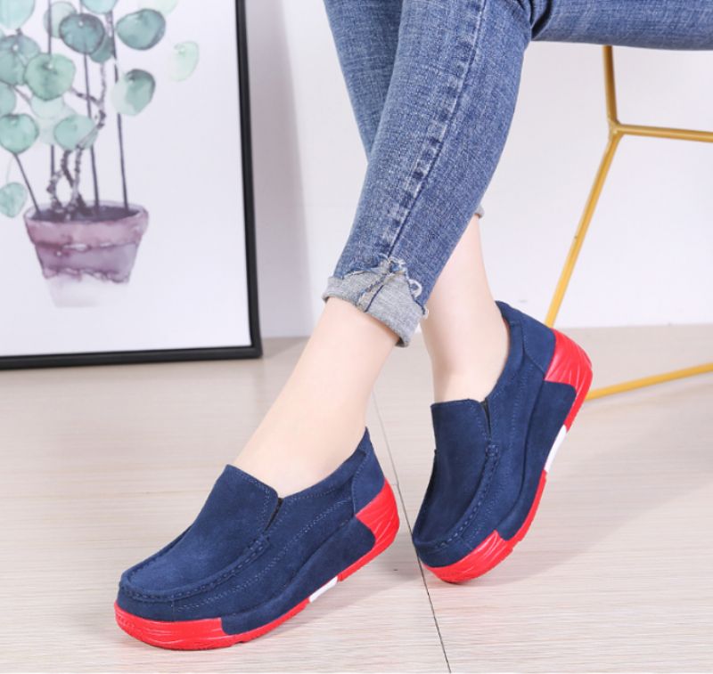 Marbella Dames Platform Slip-on - Blauw
