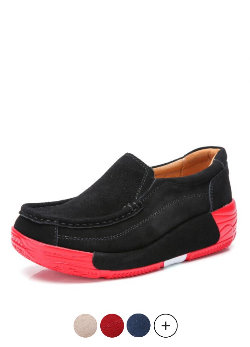 Marbella Platform Slip-on Schoenen Voor Dames Zwarte