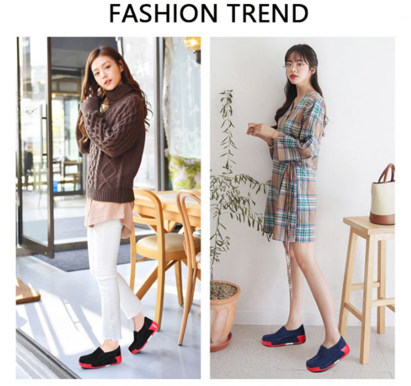 Marbella Platform Slip-on Schoenen Voor Dames Zwarte - Zwart