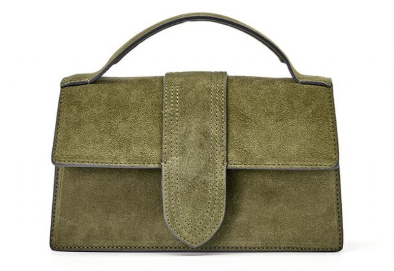 Marcano Dames Vintage Suède Leren Elegante Handtas - Groen