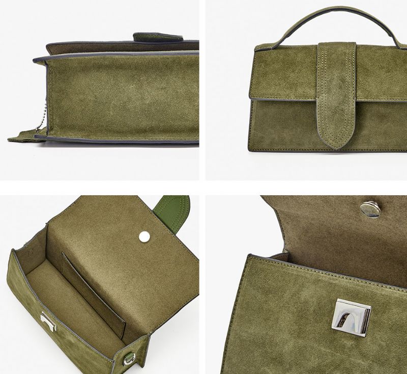 Marcano Dames Vintage Suède Leren Elegante Handtas - Groen