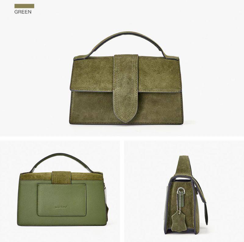 Marcano Dames Vintage Suède Leren Elegante Handtas - Groen