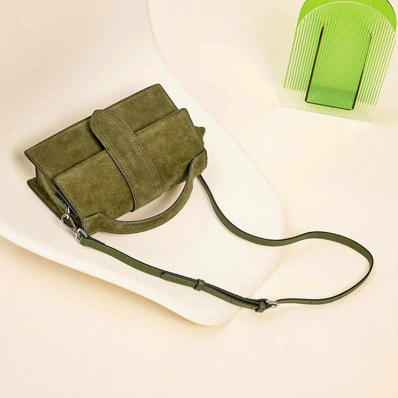 Marcano Dames Vintage Suède Leren Elegante Handtas - Groen