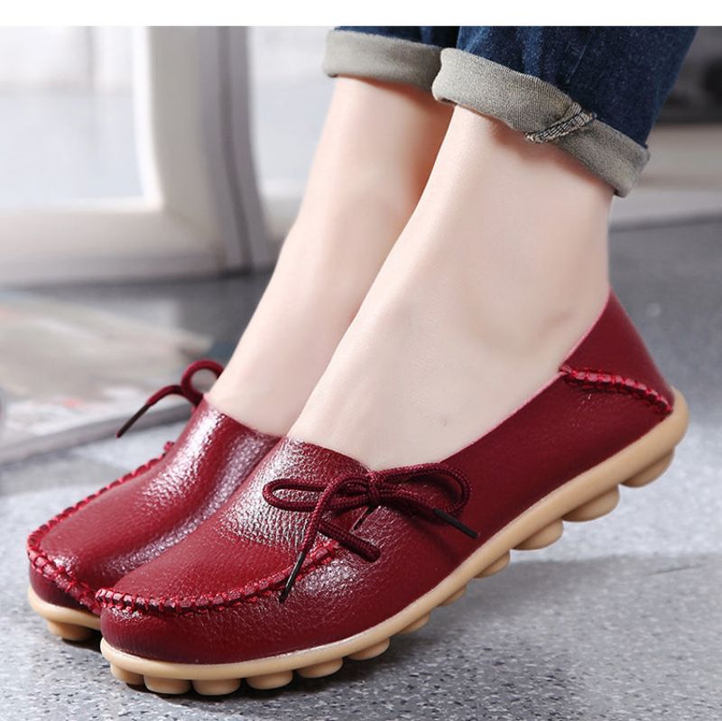 Marcela Dames Loafer Platte Schoenen - Rood