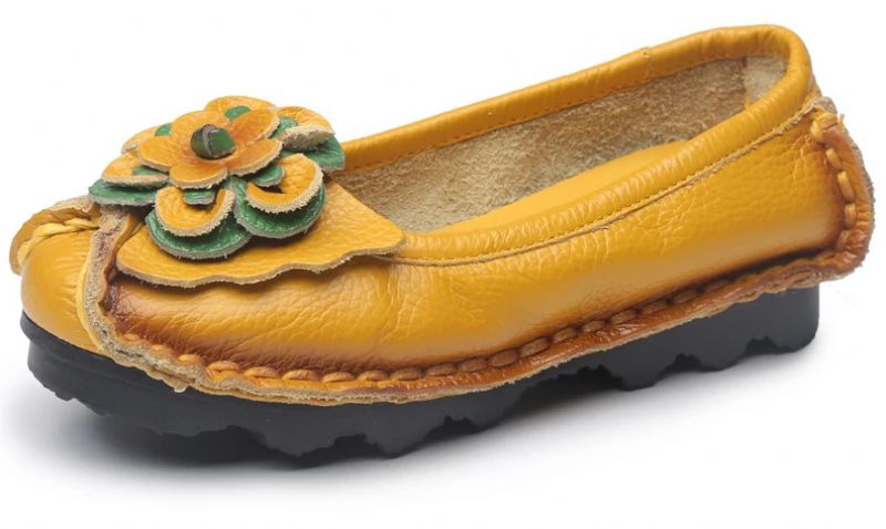 Marcela Damesleren Platte Schoenen - Geel