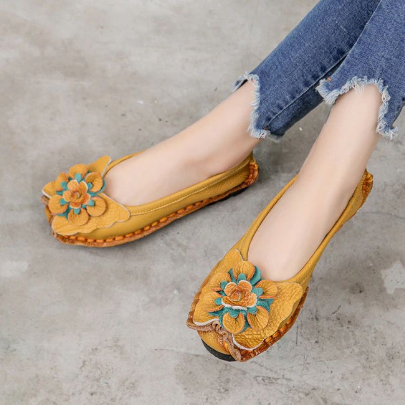 Marcela Damesleren Platte Schoenen - Geel