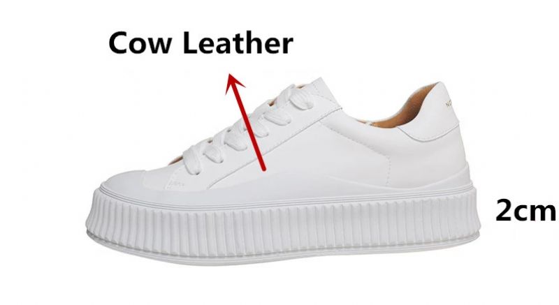 Mardin Dames Platte Leren Platform Zwarte Sneaker - Zwart
