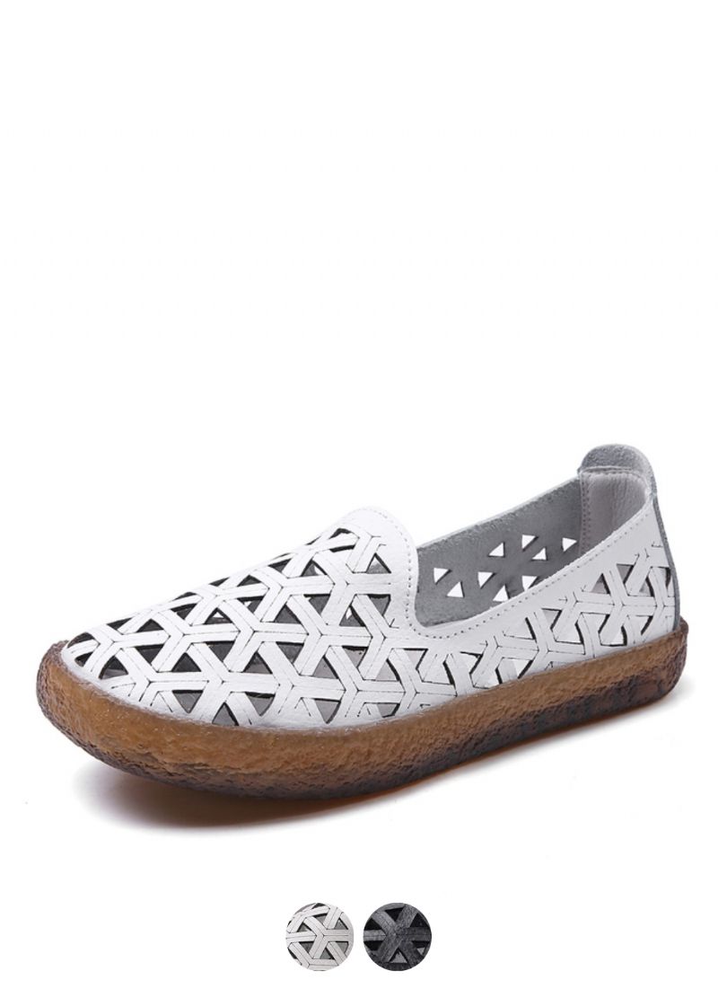 Margarita Dames Leren Ademende Platte Loafer Schoenen