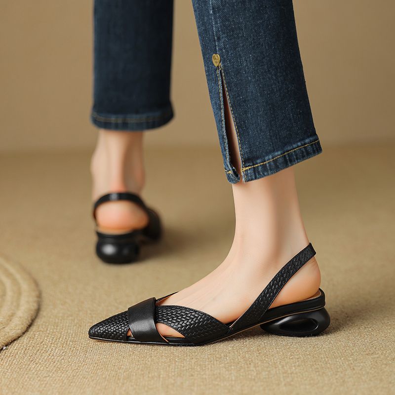 Margot Dames Puntige Teen Dress Sandalen - Zwart