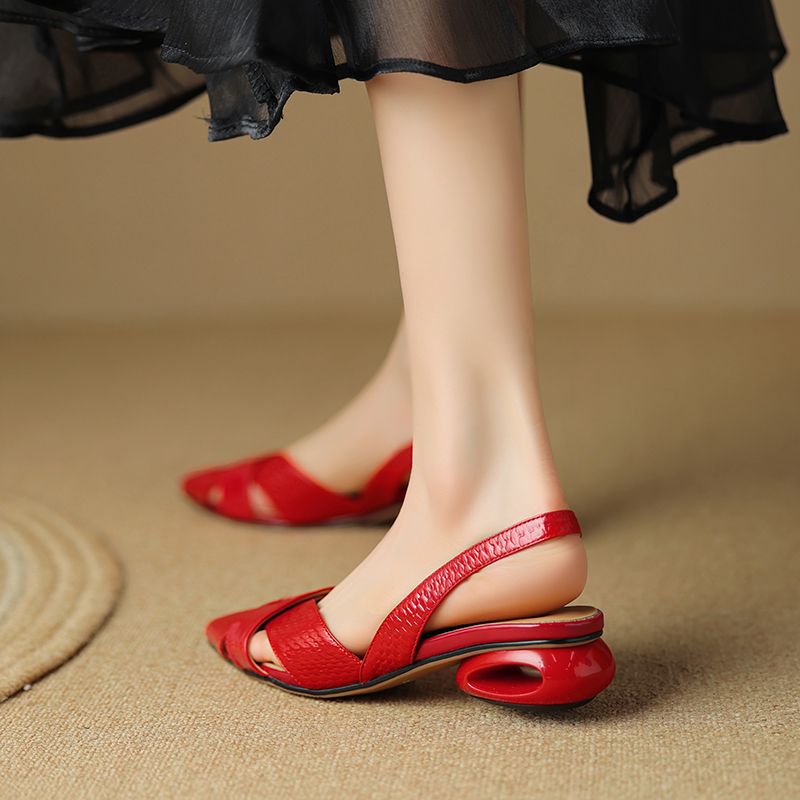 Margot Dames Puntige Teen Dress Sandalen - Zwart