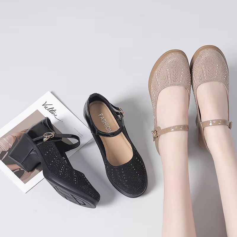 Margot Patent Pumps Met Dikke Hak Voor Dames - Abrikoos