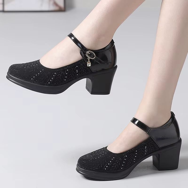 Margot Patent Pumps Met Dikke Hak Voor Dames - Abrikoos