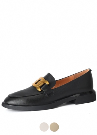 Mariana Leren Loafers Voor Dames Met Metalen Decoratie