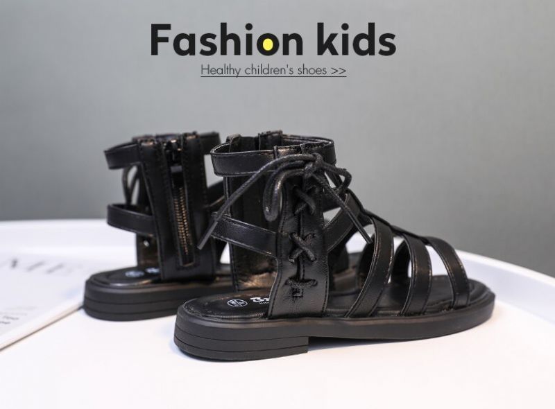 Mariangel Meisjes Gladiator Sandaal - Zwart