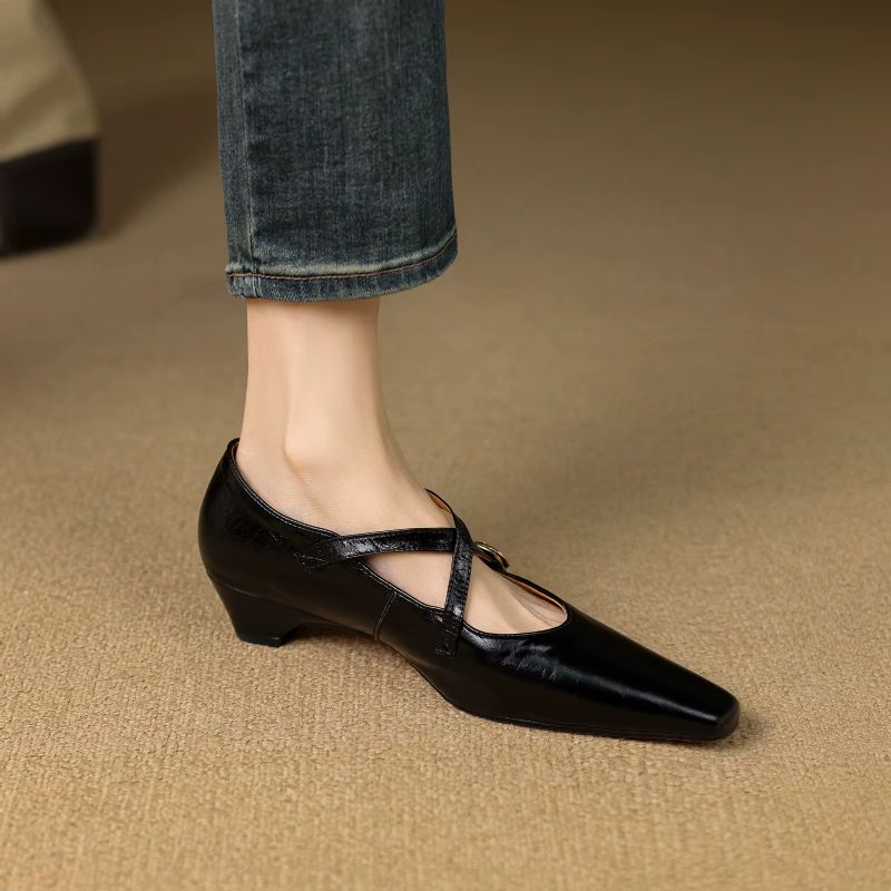 Marie Dames Leren Pumps - Bruin