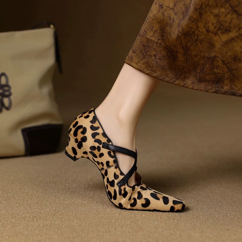 Marie Dames Leren Pumps - Bruin