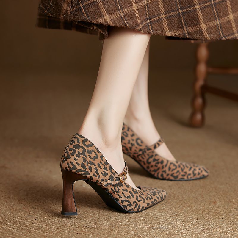 Marilin Dames Leren Pumps Schoenen - Bruin