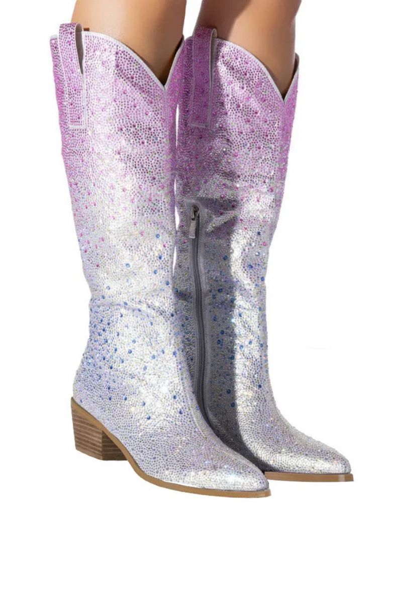 Marilyn Dames Western Laarzen - Zilver