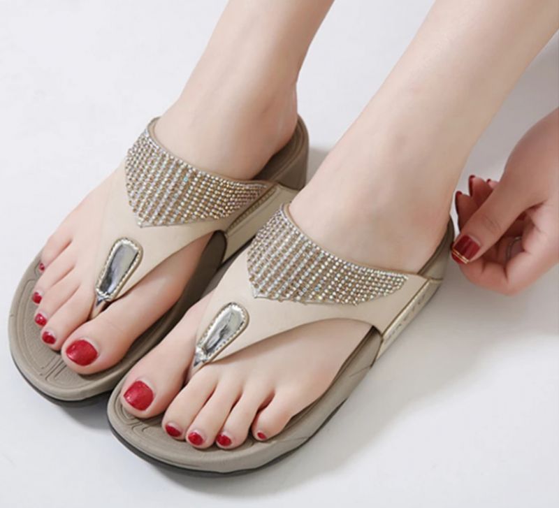 Mariola Damespantoffel Voor Platte Zomer - Khaki