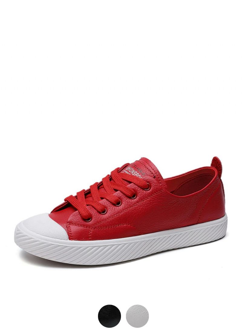 Marley Dames Leren Platte Sneaker